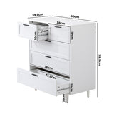 Oikiture 5 Chest of Drawers Dresser Tallboy White - Extra Image