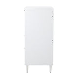 Oikiture 5 Chest of Drawers Dresser Tallboy White - Low Angle