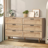 Oikiture 6 Chest of Drawers Dresser Tallboy Natural