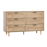 Oikiture 6 Chest of Drawers Dresser Tallboy Natural - Extra Image