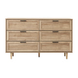 Oikiture 6 Chest of Drawers Dresser Tallboy Natural