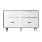 Oikiture 6 Chest of Drawers Dresser Tallboy White - Rear View