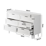 Oikiture 6 Chest of Drawers Dresser Tallboy White - Front View