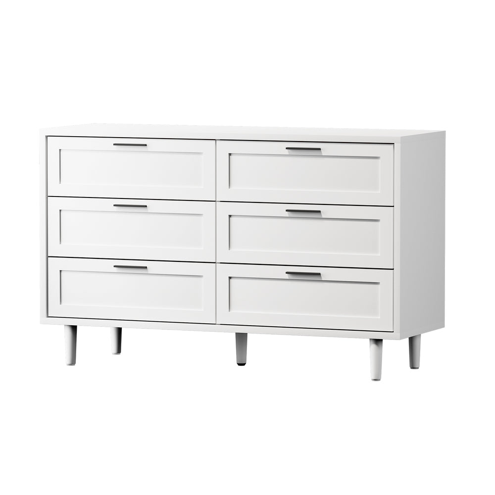 Oikiture 6 Chest of Drawers Dresser Tallboy White