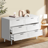 Oikiture 6 Chest of Drawers Dresser Tallboy White - Low Angle