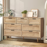 Oikiture 7 Chest of Drawers Dresser Tallboy Natural