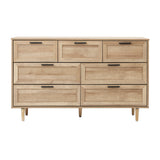 Oikiture 7 Chest of Drawers Dresser Tallboy Natural
