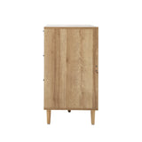 Oikiture 7 Chest of Drawers Dresser Tallboy Natural - Front View