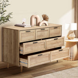 Oikiture 7 Chest of Drawers Dresser Tallboy Natural