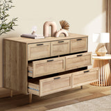 Oikiture 7 Chest of Drawers Dresser Tallboy Natural - Extra Image