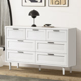 Oikiture 7 Chest of Drawers Dresser Tallboy White - Top-Down View