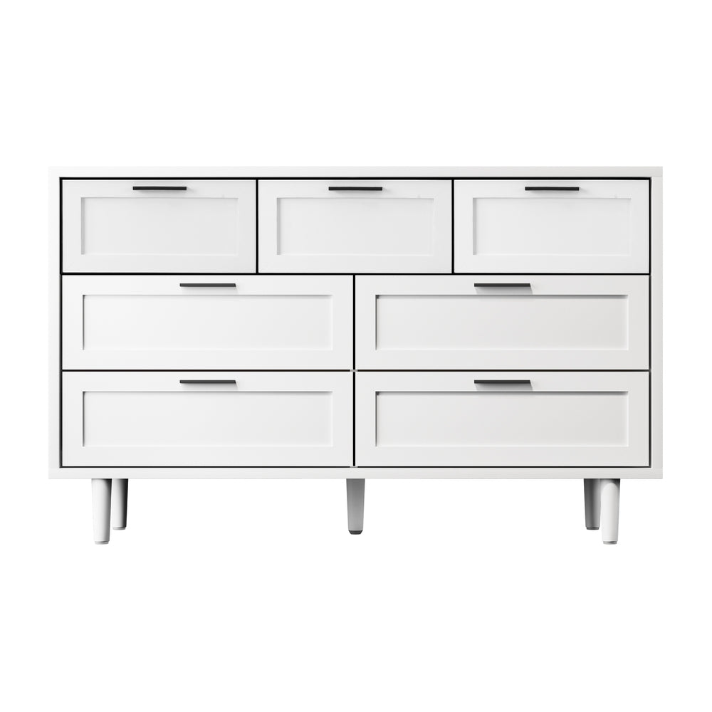 Oikiture 7 Chest of Drawers Dresser Tallboy White
