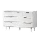 Oikiture 7 Chest of Drawers Dresser Tallboy White - Close-Up Angle