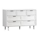 Oikiture 7 Chest of Drawers and 2 Bedside Tables Bedroom Set White - Top-Down View
