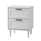 Oikiture 7 Chest of Drawers and 2 Bedside Tables Bedroom Set White - 45-Degree Angle