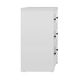 Oikiture 3 Chest of Drawers Hamptons Furniture White - Close-Up Angle
