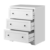 Oikiture 3 Chest of Drawers Hamptons Furniture White - Rear View