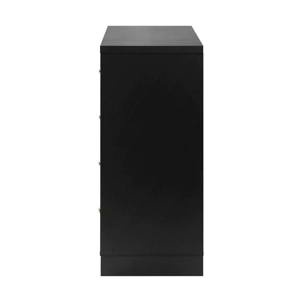 Oikiture Chest of Drawers with 5 Drawers Black