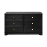 Oikiture Chest of Drawers with 6 Drawers Black - 45-Degree Angle