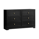 Oikiture 6 Chest of Drawers and 2 Bedside Tables Hamptons Furniture Set - Front View