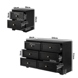 Oikiture 6 Chest of Drawers and 2 Bedside Tables Hamptons Furniture Set - 45-Degree Angle