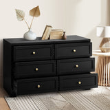Oikiture 6 Chest of Drawers and 2 Bedside Tables Hamptons Furniture Set - Side View