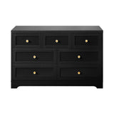 Oikiture Chest of Drawers with 7 Drawers Black - Close-Up Angle