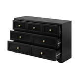 Oikiture Chest of Drawers with 7 Drawers Black - Top-Down View