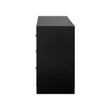 Oikiture Chest of Drawers with 7 Drawers Black - Rear View