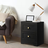 Oikiture 7 Chest of Drawers and Bedside Table Hamptons Furniture Set Black - Close-Up Angle