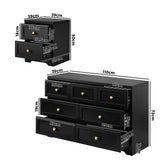 Oikiture 7 Chest of Drawers and 2 Bedside Tables Hamptons Furniture Set - Rear View