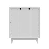 Oikiture 5 Chest of Drawers Dressers Tallboy Stripe White - Top-Down View
