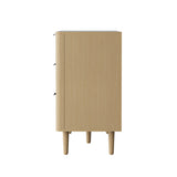 Oikiture 6 Chest of Drawers Dressers Lowboy Stripe Natural
