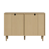 Oikiture 6 Chest of Drawers Dressers Lowboy Stripe Natural - Extra Image