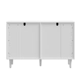 Oikiture 6 Chest of Drawers Dressers Lowboy Stripe White - Extra Image