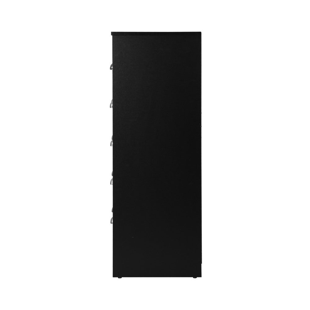 Oikiture 6 Chest of Drawers Tallboy Dresser Black