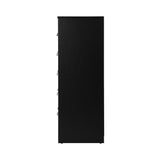 Oikiture 6 Chest of Drawers Tallboy Dresser Black - Low Angle