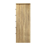Oikiture Tallboy Chest of Drawer with 6 Drawers Natural Wood - 45-Degree Angle