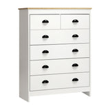 Oikiture Tallboy Chest of Drawer with 6 Drawers White