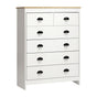 Oikiture Tallboy Chest of Drawer with 6 Drawers White