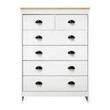 Oikiture Tallboy Chest of Drawer with 6 Drawers White