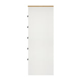 Oikiture Tallboy Chest of Drawer with 6 Drawers White - 45-Degree Angle