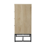 Oikiture 4 Chest of Drawers Dresser Table Lowboy Natural