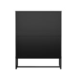 Oikiture 4 Chest of Drawers Tallboy Metal Black