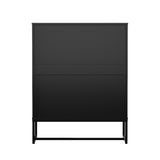 Oikiture 4 Chest of Drawers Tallboy Metal Black - Extra Image