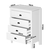 Oikiture 4 Chest of Drawers Dresser Vintage