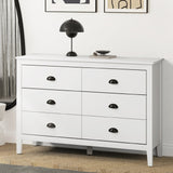 Oikiture 6 Chest of Drawers Dresser Vintage - Close-Up Angle