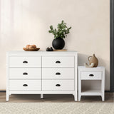 Oikiture 6 Chest of Drawers and Bedside Table Vintage Bedroom Set