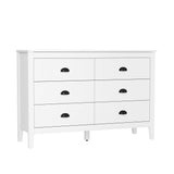 Oikiture 6 Chest of Drawers and 2 Bedside Tables Vintage Bedroom Set - Front View