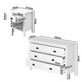Oikiture 6 Chest of Drawers and 2 Bedside Tables Vintage Bedroom Set